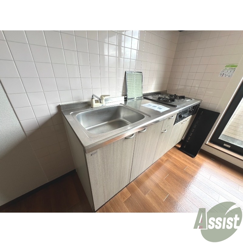 キッチン　キッチンを撮影しました。２口ガスコンロとなっております。