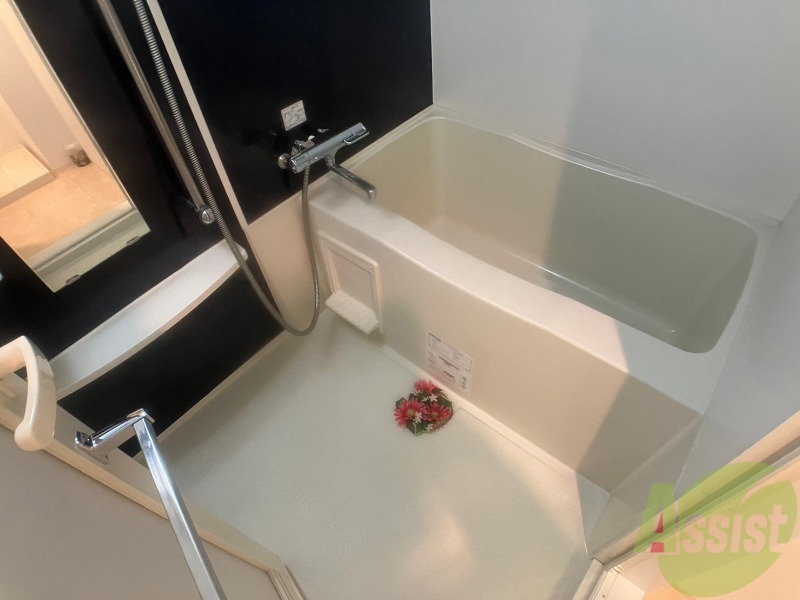 バス・シャワールーム　広々したお風呂で快適にくつろげそうです。