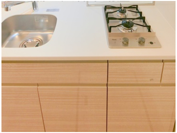 キッチン　2口ガスシステムキッチン