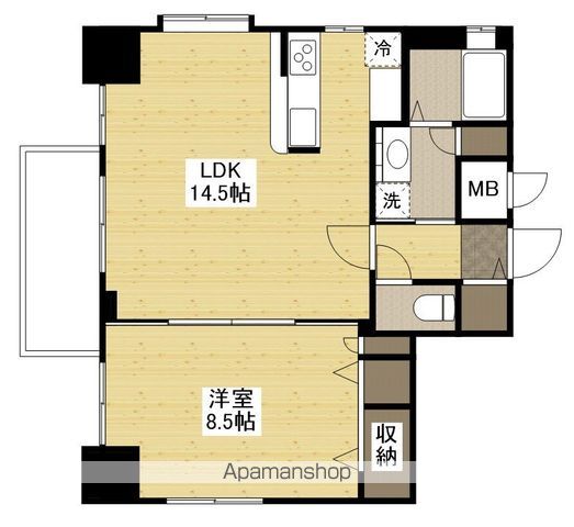 広島電鉄宇品線 中電前駅 徒歩9分 11階建 築18年の間取り写真