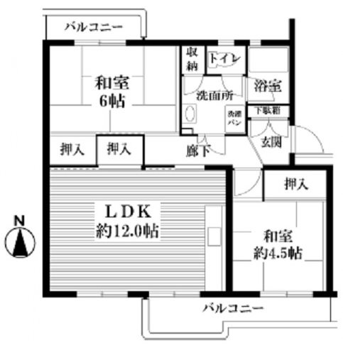 入間元加治団地 6号棟の間取り写真