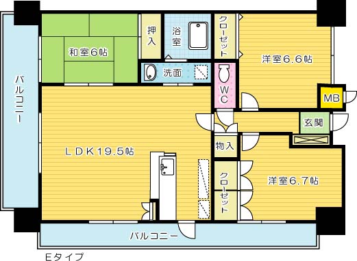 シャトレ大手町Ｓ棟の間取り