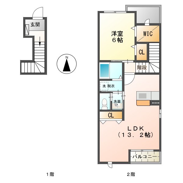 クラージュ　B棟の間取り