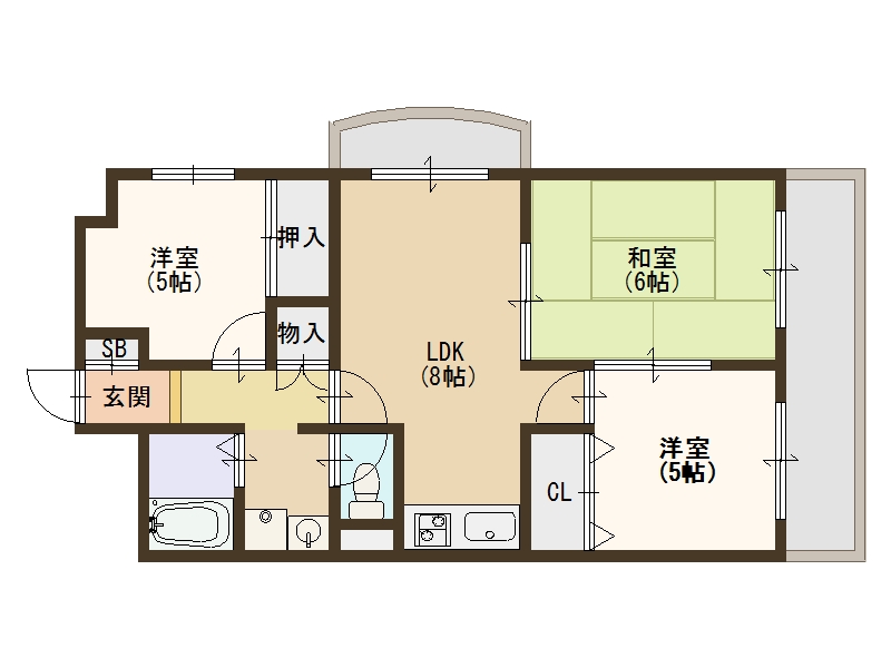 大阪市住之江区南加賀屋のマンションの間取り