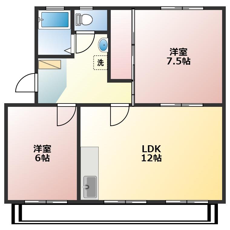 中根マンションFの間取り