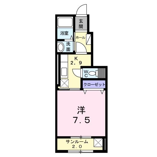 新潟県新潟市江南区横越中央１（アパート）の賃貸物件の間取り