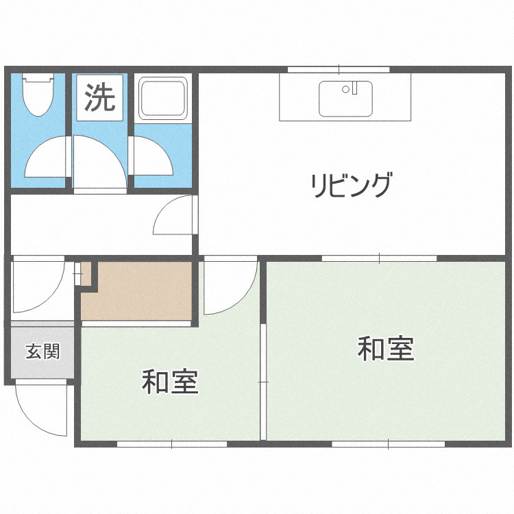 札幌市北区北三十五条西のアパートの間取り