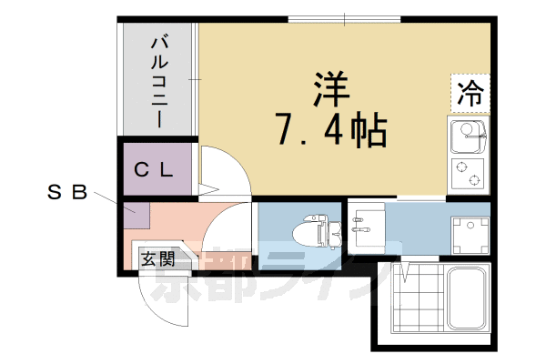 京都市伏見区深草鈴塚町のアパートの間取り