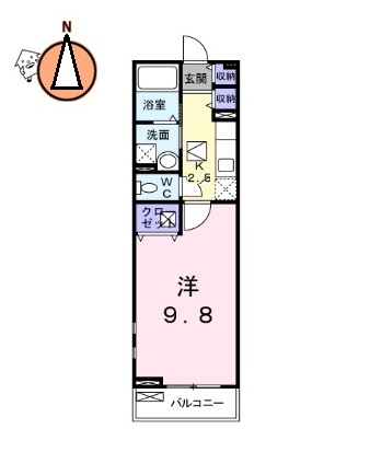 徳島市国府町中のアパートの間取り