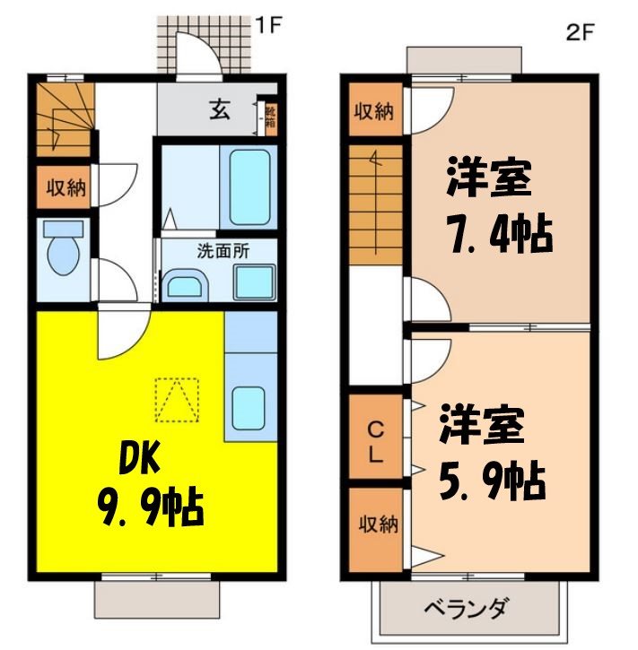 【サンライズ大原Ｄの間取り】