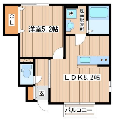 仙台市太白区砂押町のアパートの間取り