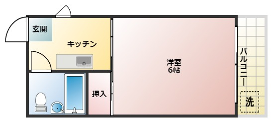 大阪市中央区高津のマンションの間取り