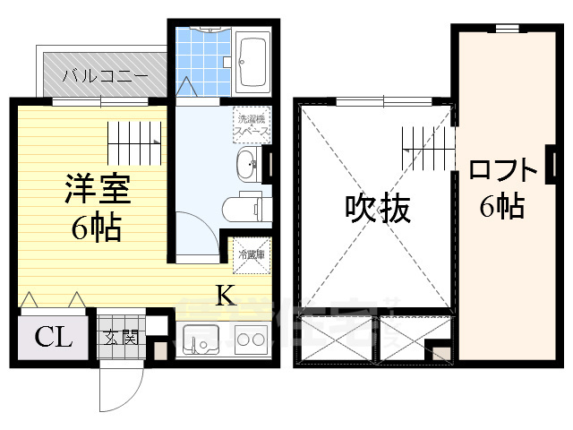 堺市堺区香ヶ丘町のアパートの間取り