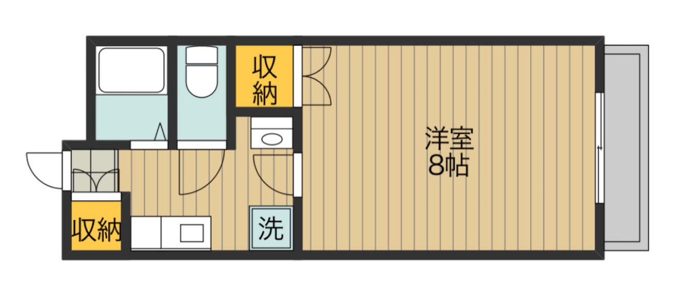 福山市御幸町大字上岩成のアパートの間取り