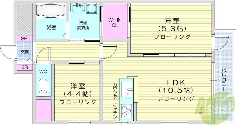 セントフィールド一番町の間取り