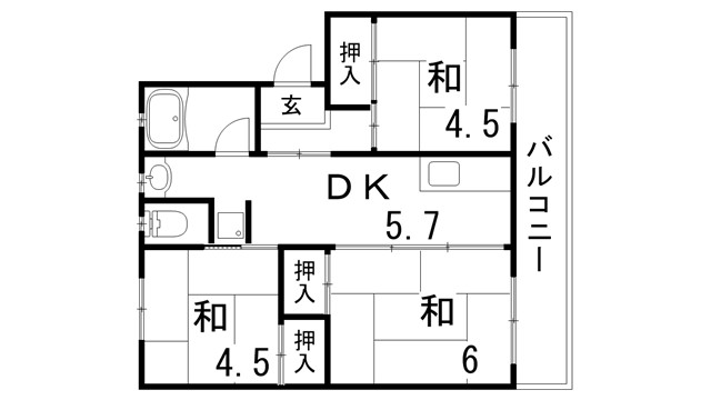 UR鈴蘭台第５ 47号棟の間取り