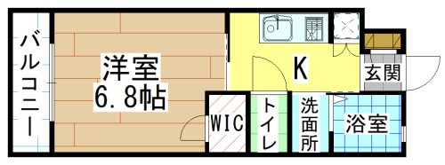 北九州市戸畑区小芝のマンションの間取り