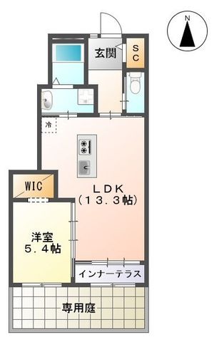 飯能市大字岩沢のアパートの間取り