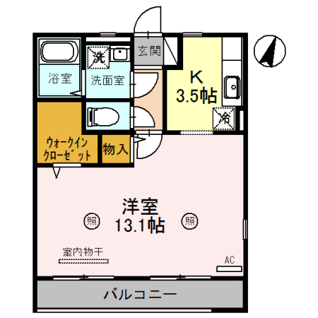 甲賀市甲南町寺庄のアパートの間取り