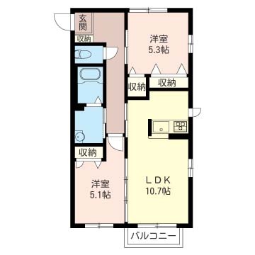 サント・ラフィネＢの間取り