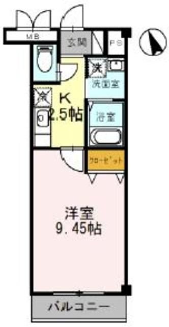 越谷市赤山本町のアパートの間取り