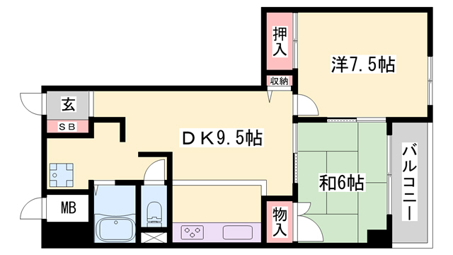 明石市松の内のマンションの間取り