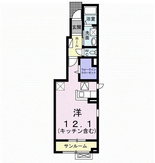 富山市手屋のアパートの間取り