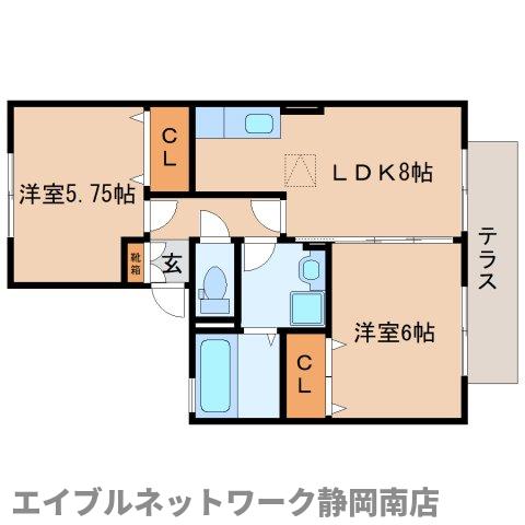 藤枝市高洲のアパートの間取り