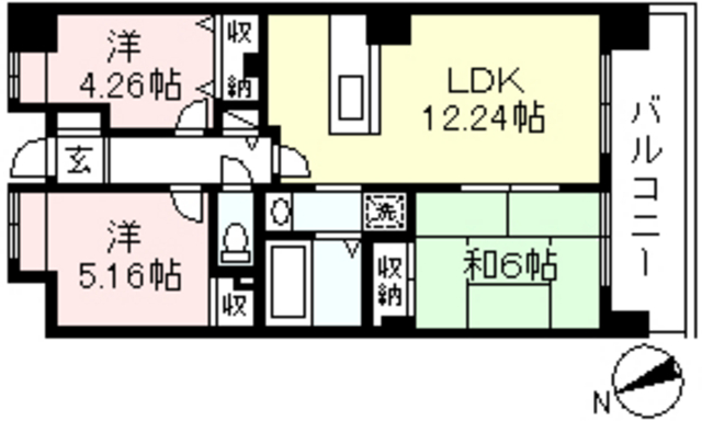 川崎市麻生区白鳥のマンションの間取り