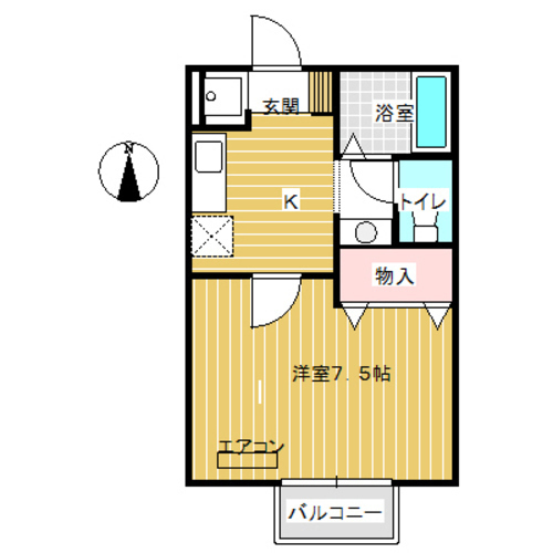 五泉市寺沢のアパートの間取り