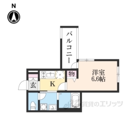 京都市左京区浄土寺西田町のマンションの間取り