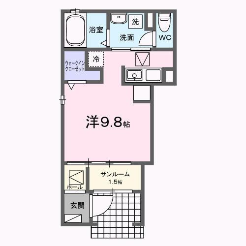 倉吉市南昭和町のアパートの間取り