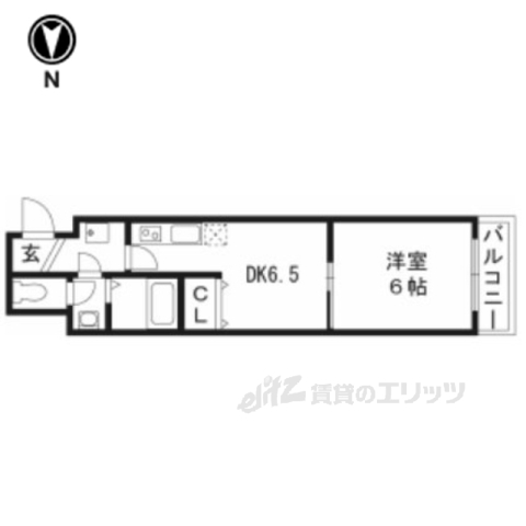 京都市中京区西ノ京南両町のマンションの間取り