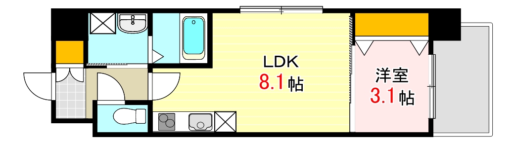 広島市南区西蟹屋のマンションの間取り