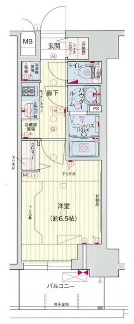 大阪市北区大淀北のマンションの間取り