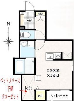 福生市大字熊川のアパートの間取り