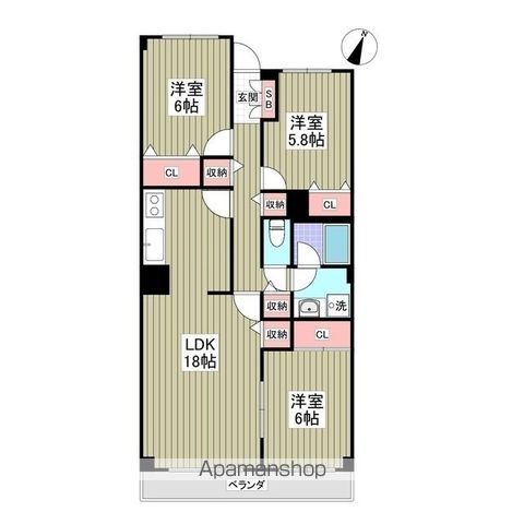 湘南新宿ライン高海 平塚駅 バス乗車時間：6分 最寄りバス停で下車 徒歩3分 3階建 築32年の間取り写真