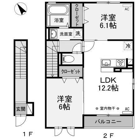 ＪＲ高崎線 熊谷駅 徒歩38分 2階建 築11年の間取り写真