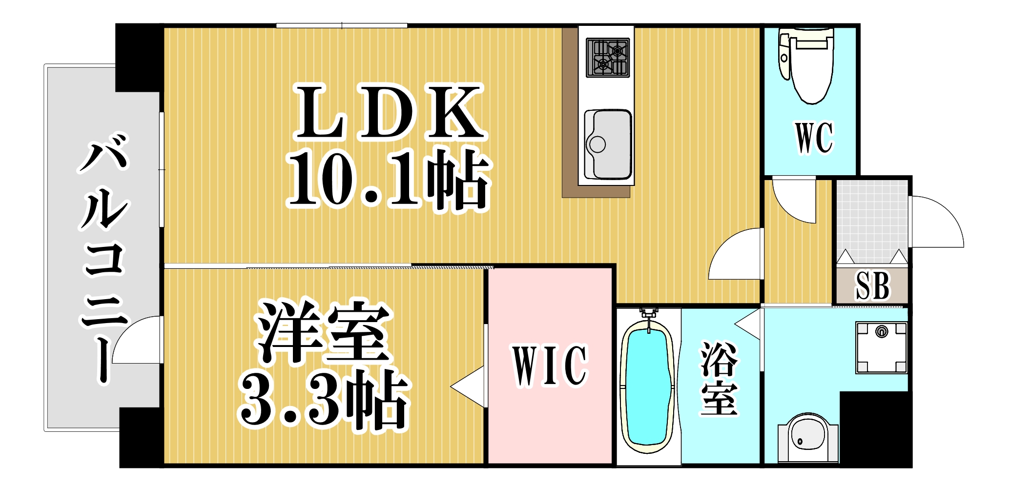 地下鉄空港線 藤崎駅 徒歩23分 6階建 築19年の間取り写真