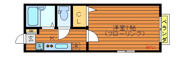ＪＲ中央線 吉祥寺駅 徒歩20分 2階建 築28年の間取り写真
