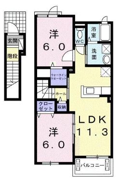 府中市中須町のアパートの間取り