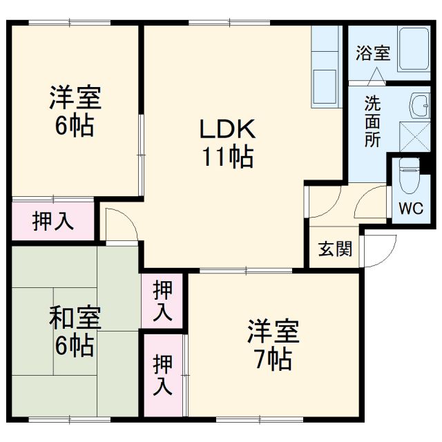 はなぶさＢ棟の間取り