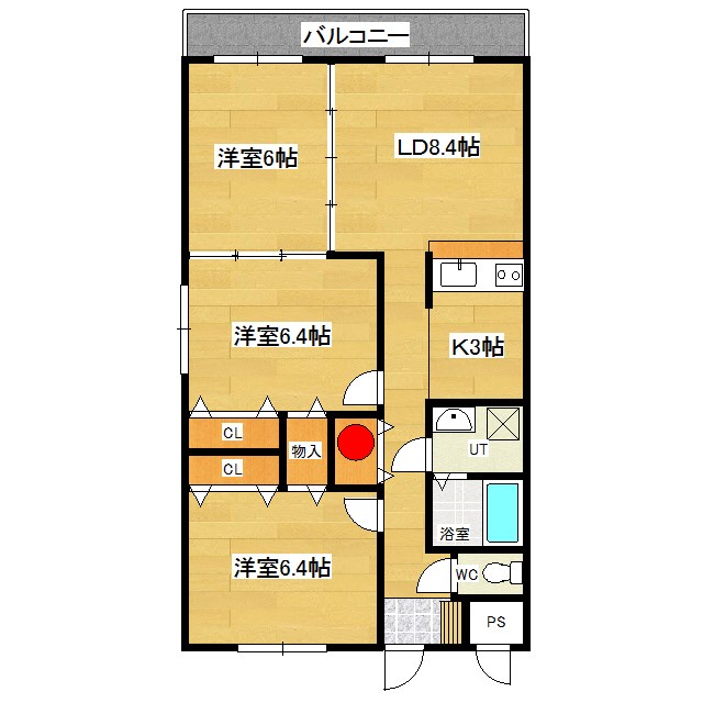 【フェイマスKITAMI　3番館の間取り】