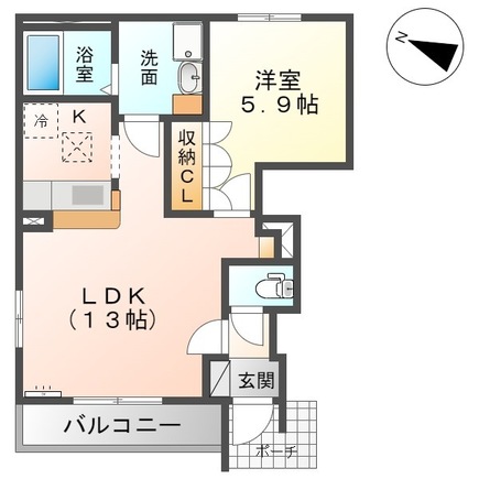 茂原市下永吉のアパートの間取り