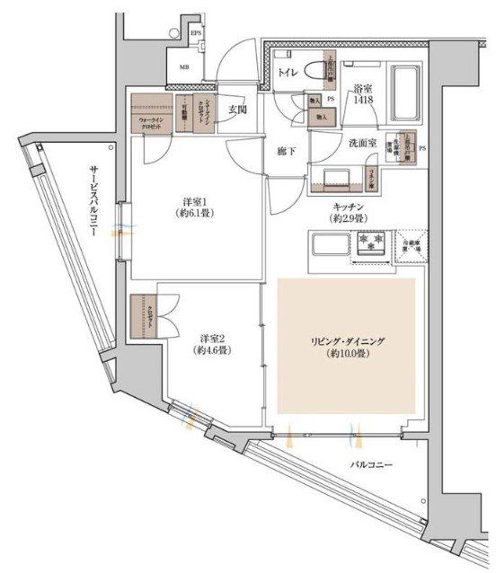 小平市花小金井南町のマンションの間取り