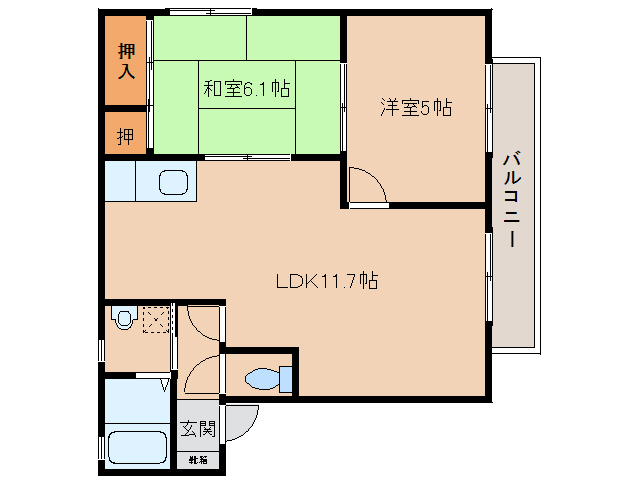 磯城郡田原本町大字千代のアパートの間取り