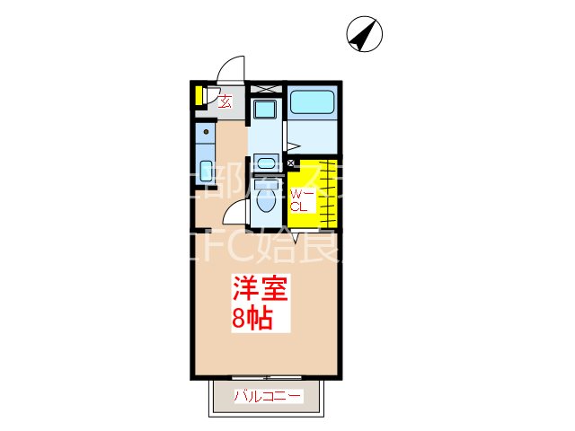 姶良市西餅田のアパートの間取り