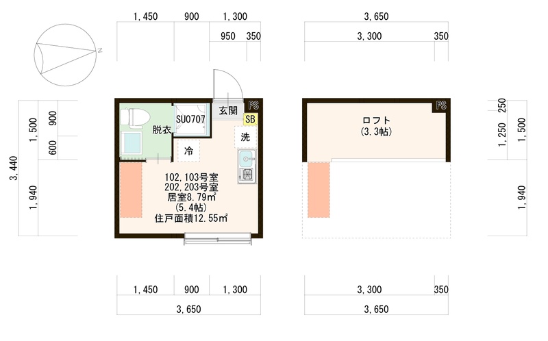 （仮称）関町南三丁目コーポの間取り