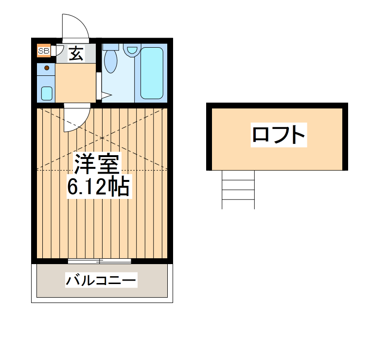 府中市小柳町のアパートの間取り