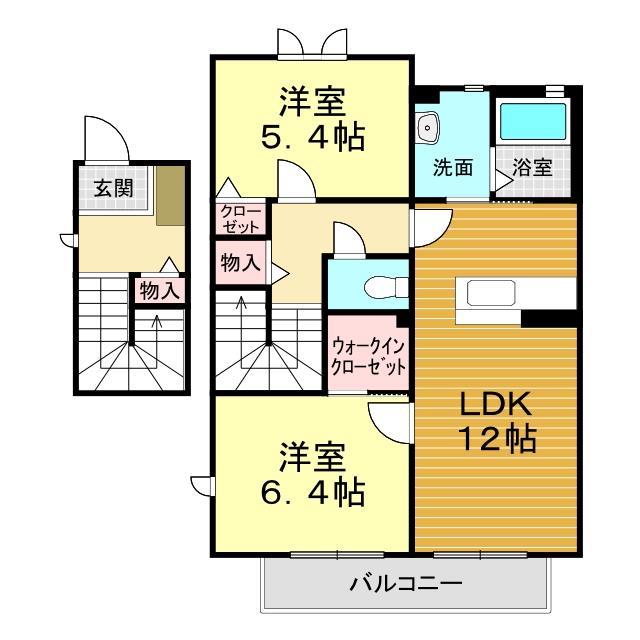 下関市清末中町のアパートの間取り